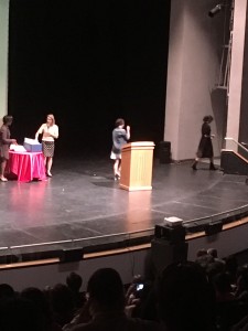 Crossing the stage at Desert Mountain High School in Scottsdale