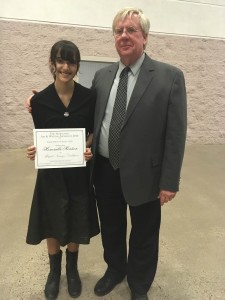 Abbey with Dr. Gerald Taylor, coordinator for ASPIRE Academy at Connolly Middle School